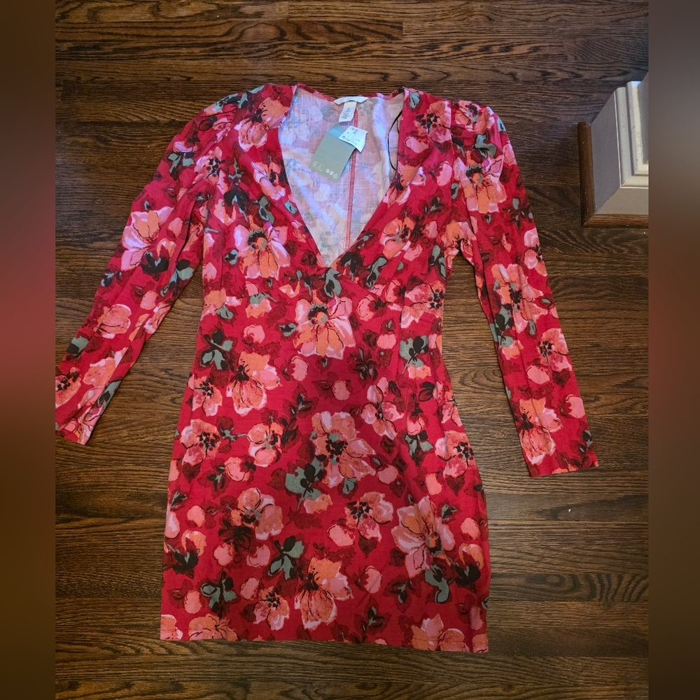 Vibrant Floral Long Sleeve Dress